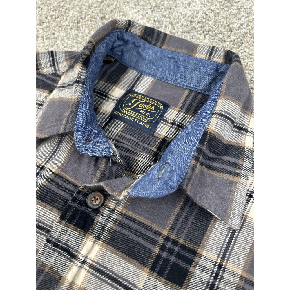 Jachs Men's Flannel Shirt Size Large Plaid Long Sleeve Button Down Top #0210